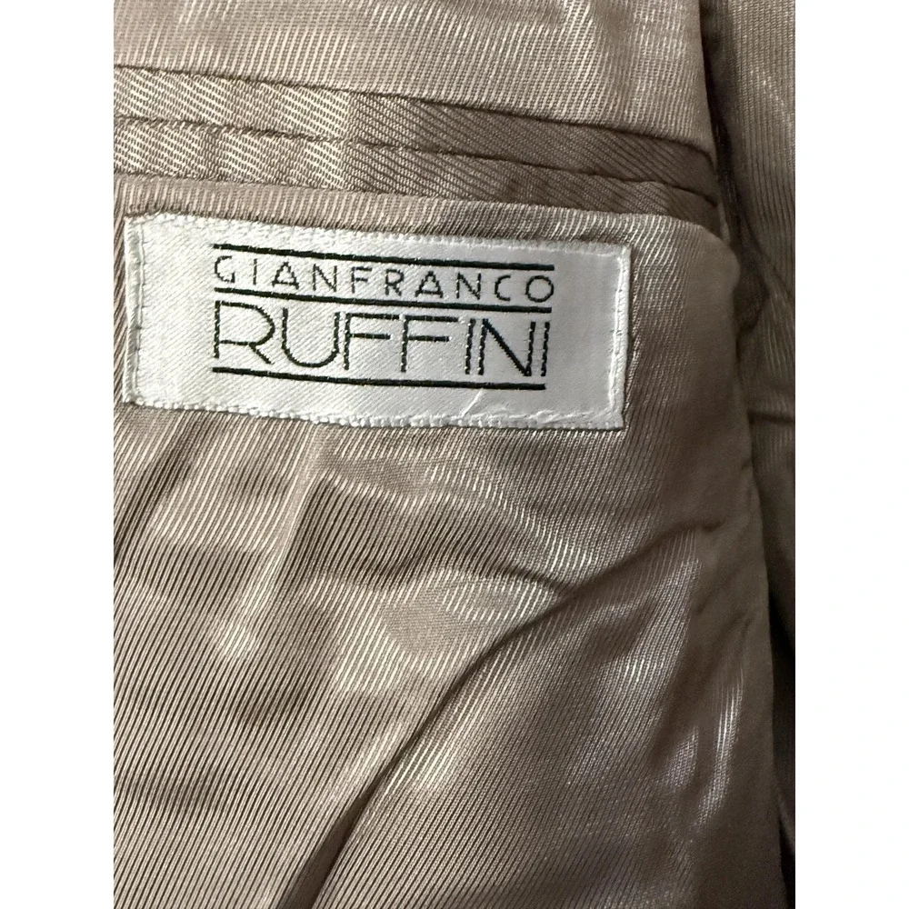 Gianfranco Ruffini Manzini Suit Mens 48L 44x32 Brown Wool‎ 2 Piece Jacket Pants
